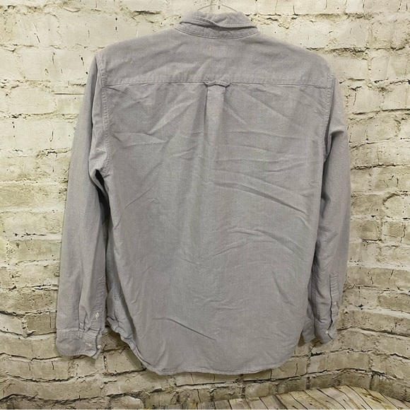 Uniqlo Slim Fit Gray Cotton Long Sleeve Button Down Shirt - Picture 3 of 5